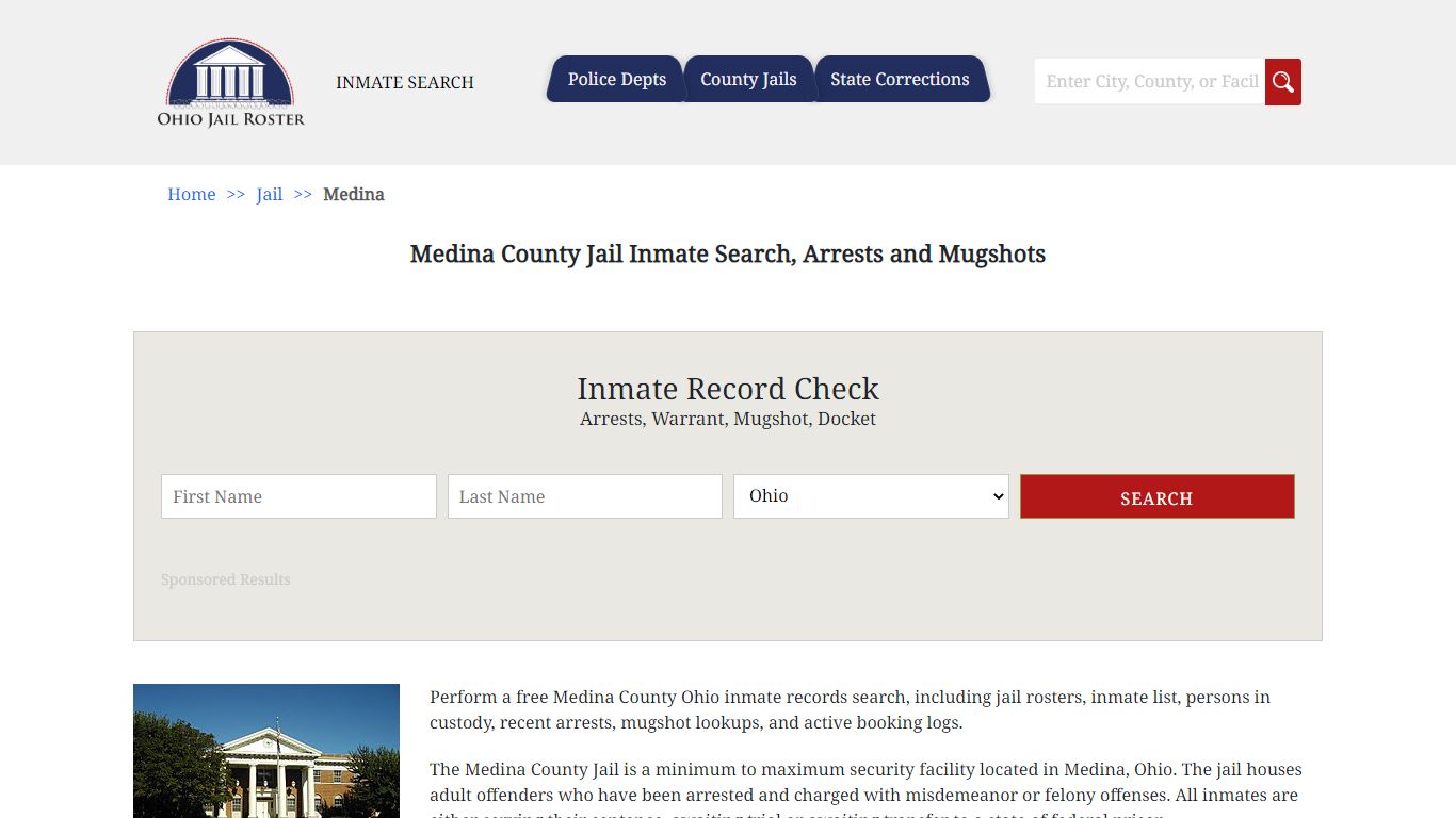 Medina County Jail Inmate Search, Arrests and Mugshots